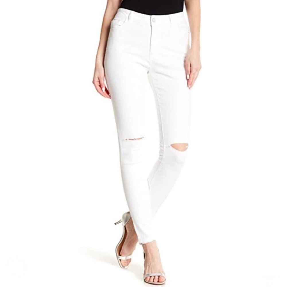 Nanette Lepore HW Gramercy Skinny White Distressed Jeans - 2